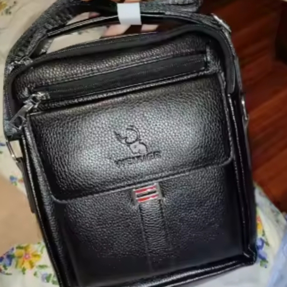 Men’s Crossbody Shoulder Bag - PU Leather - Picture 1 of 14